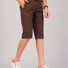 Men’s Premium Solid Twill Capri Pants – Brown