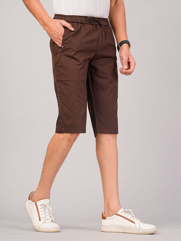 Men’s Premium Solid Twill Capri Pants – Brown