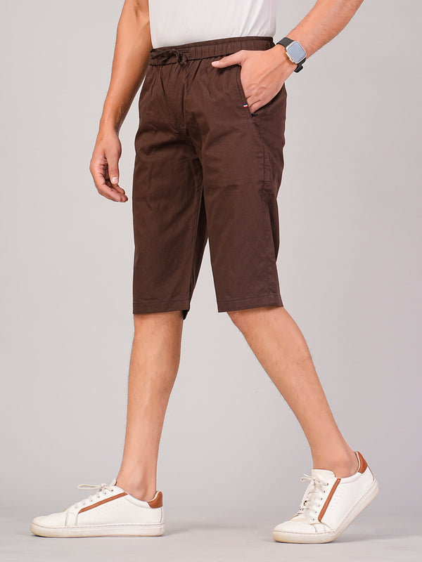 Men’s Premium Solid Twill Capri Pants – Brown