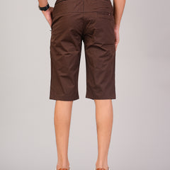 Men’s Premium Solid Twill Capri Pants – Brown