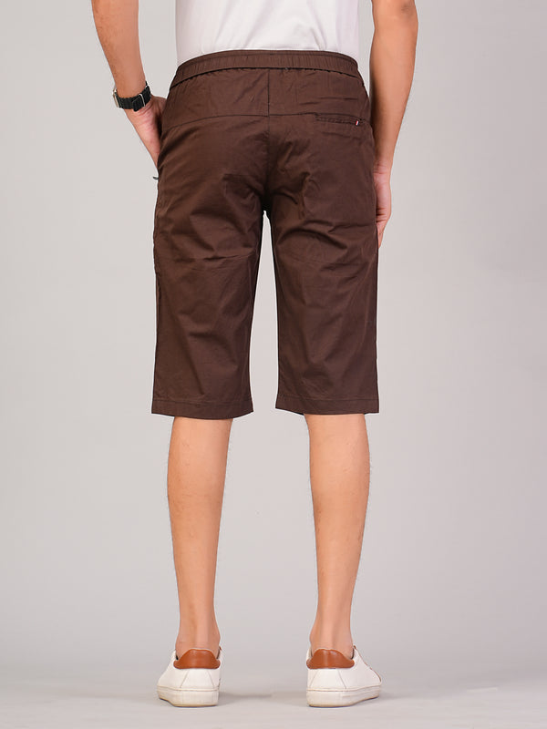 Men’s Premium Solid Twill Capri Pants – Brown