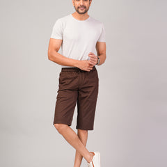 Men’s Premium Solid Twill Capri Pants – Brown