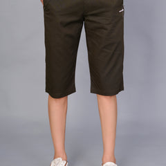 Men’s Premium Solid Twill Capri Pants  – Dark Green