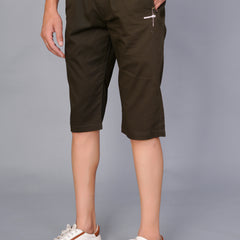 Men’s Premium Solid Twill Capri Pants  – Dark Green