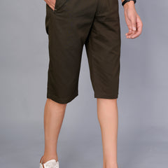 Men’s Premium Solid Twill Capri Pants  – Dark Green