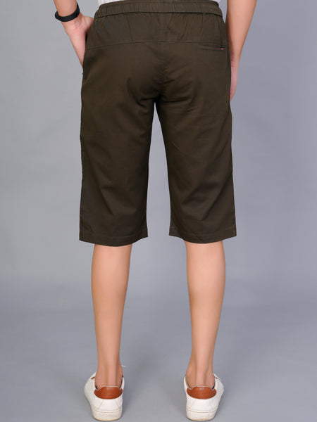 Men’s Premium Solid Twill Capri Pants  – Dark Green