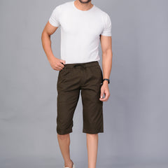 Men’s Premium Solid Twill Capri Pants  – Dark Green
