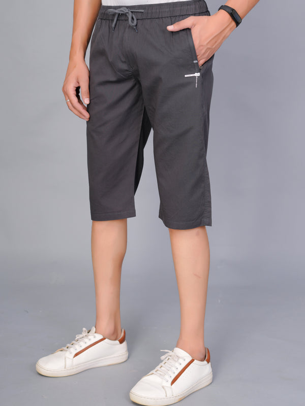 Men’s Premium Solid Twill Capri Pants  – Dark Gray
