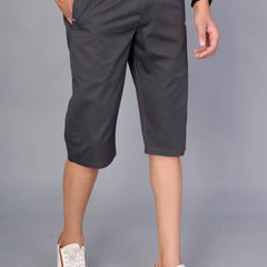 Men’s Premium Solid Twill Capri Pants  – Dark Gray