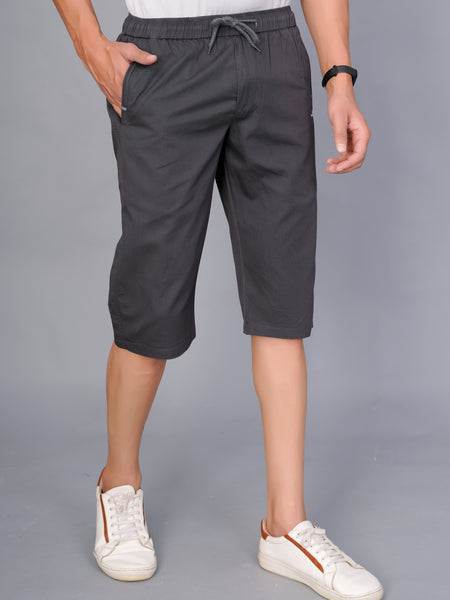 Men’s Premium Solid Twill Capri Pants  – Dark Gray