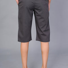 Men’s Premium Solid Twill Capri Pants  – Dark Gray