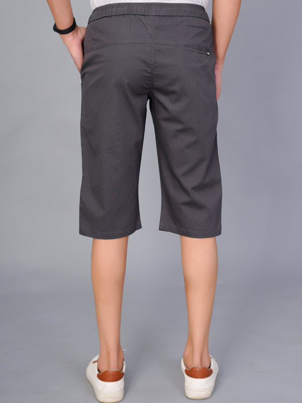 Men’s Premium Solid Twill Capri Pants  – Dark Gray