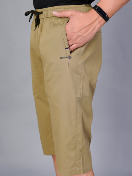 Men’s Premium Solid Twill Capri Pants  – Khakhi