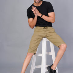 Men’s Premium Solid Twill Capri Pants  – Khakhi