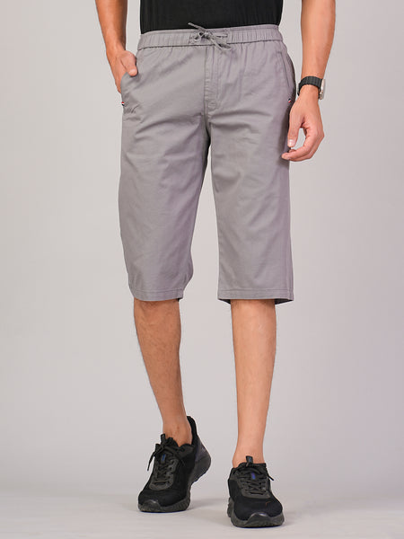 Men’s Premium Solid Twill Capri Pants  – Light Gray