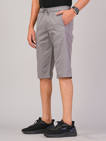 Men’s Premium Solid Twill Capri Pants  – Light Gray