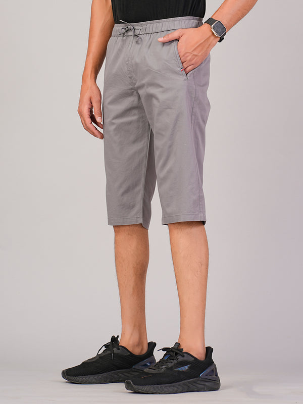 Men’s Premium Solid Twill Capri Pants  – Light Gray