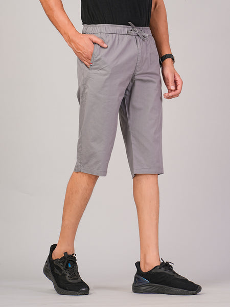 Men’s Premium Solid Twill Capri Pants  – Light Gray