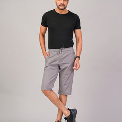 Men’s Premium Solid Twill Capri Pants  – Light Gray