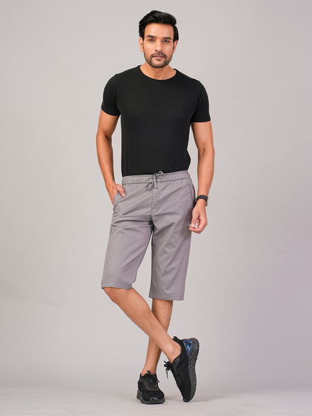 Men’s Premium Solid Twill Capri Pants  – Light Gray