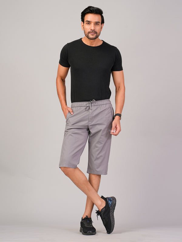 Men’s Premium Solid Twill Capri Pants  – Light Gray