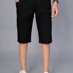 Men’s Premium  Solid Capri Pants  – Black