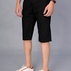 Men’s Premium  Solid Capri Pants  – Black