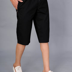 Men’s Premium  Solid Capri Pants  – Black