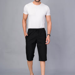 Men’s Premium  Solid Capri Pants  – Black