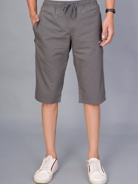 Men’s Premium  Solid Capri Pants  – Dark Gray