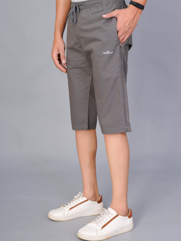 Men’s Premium  Solid Capri Pants  – Dark Gray