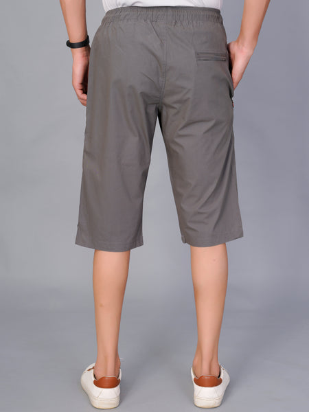 Men’s Premium  Solid Capri Pants  – Dark Gray
