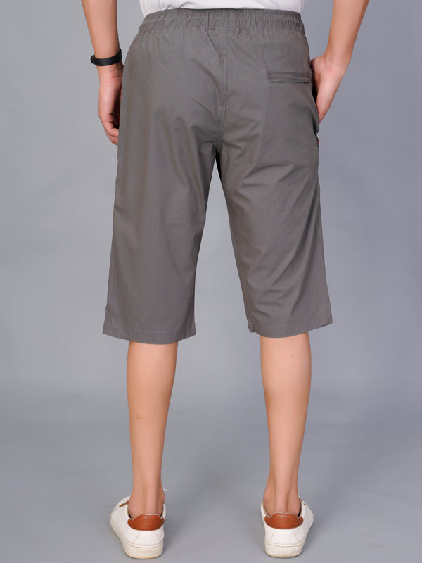 Men’s Premium  Solid Capri Pants  – Dark Gray