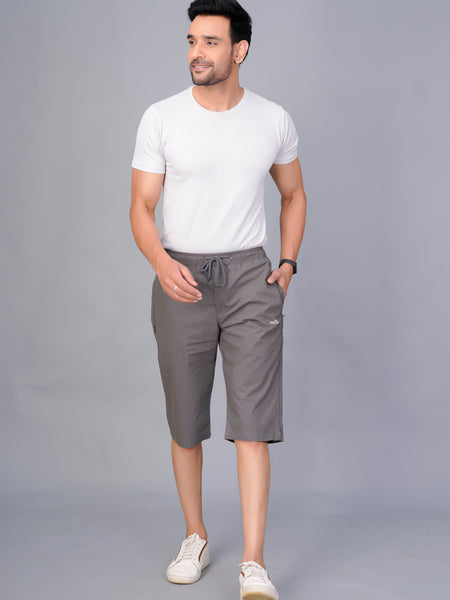 Men’s Premium  Solid Capri Pants  – Dark Gray