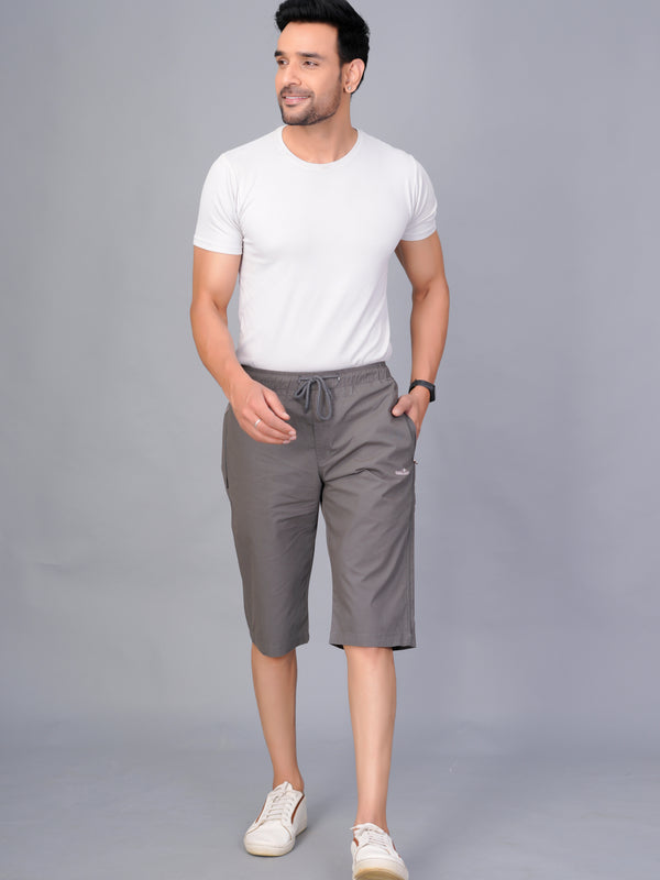 Men’s Premium  Solid Capri Pants  – Dark Gray