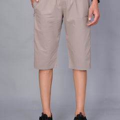 Men’s Premium  Solid Capri Pants – Ghost White