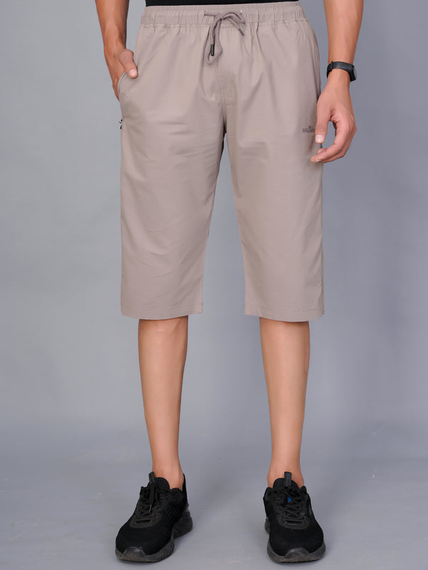 Men’s Premium  Solid Capri Pants – Ghost White