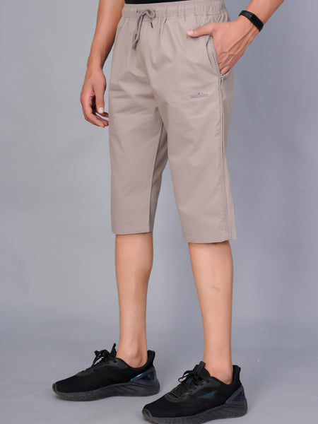 Men’s Premium  Solid Capri Pants – Ghost White