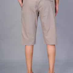 Men’s Premium  Solid Capri Pants – Ghost White