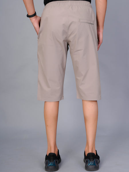 Men’s Premium  Solid Capri Pants – Ghost White