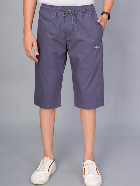 Men’s Premium  Solid Capri Pants  – Gray