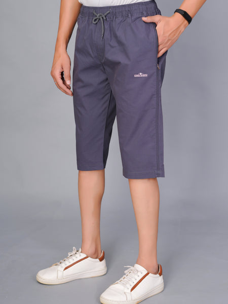 Men’s Premium  Solid Capri Pants  – Gray