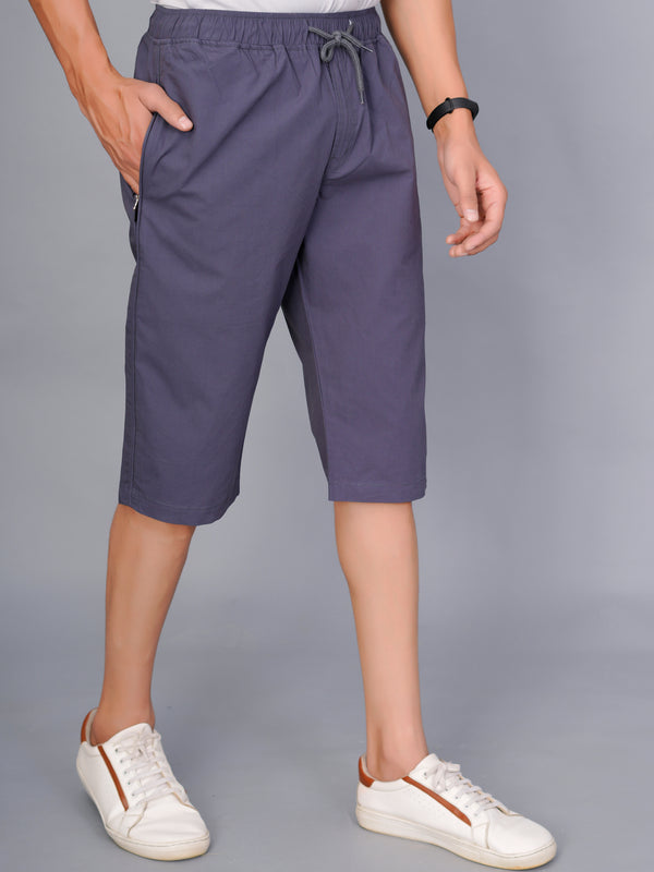 Men’s Premium  Solid Capri Pants  – Gray