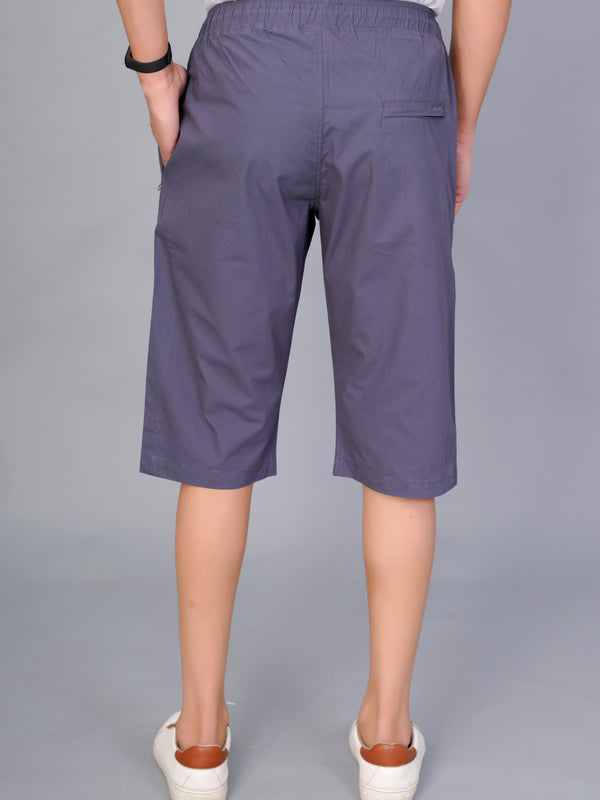 Men’s Premium  Solid Capri Pants  – Gray