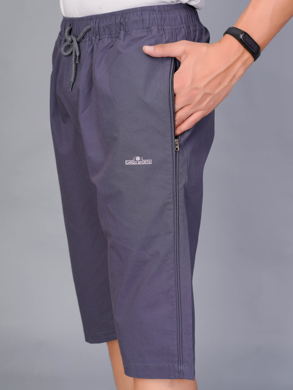 Men’s Premium  Solid Capri Pants  – Gray