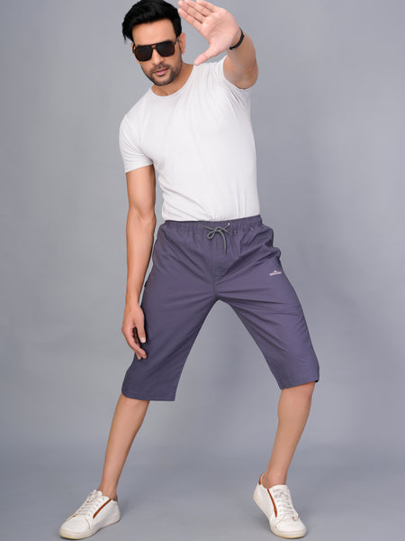 Men’s Premium  Solid Capri Pants  – Gray