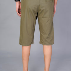 Men’s Premium  Solid Capri Pants  – Khakhi