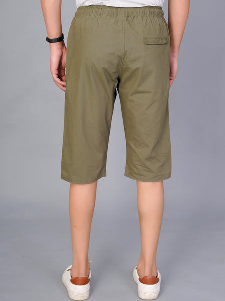 Men’s Premium  Solid Capri Pants  – Khakhi