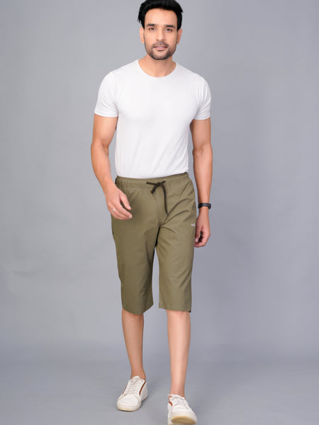 Men’s Premium  Solid Capri Pants  – Khakhi