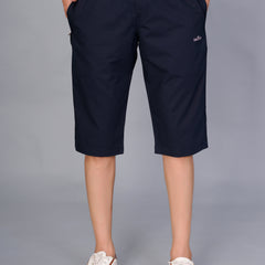 Men’s Premium  Solid Capri Pants – Navy Blue